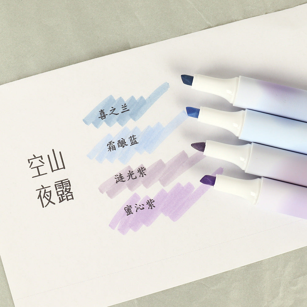 Fashion Gradual Color Highlighter Mark Pen 4pieces/Set