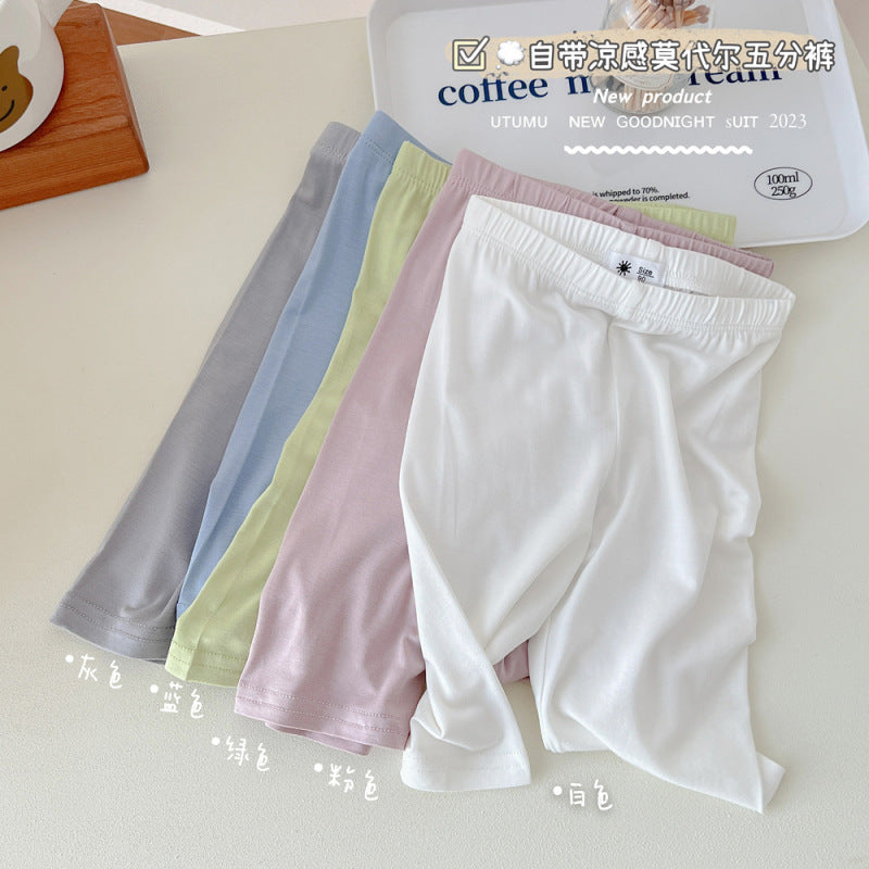 Children Kids Baby Fashion Girls Casual Basic Solid Color Leggings Shorts