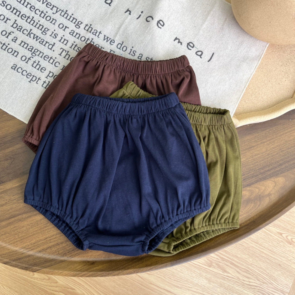 Baby Solid Color Cute Cotton Shorts