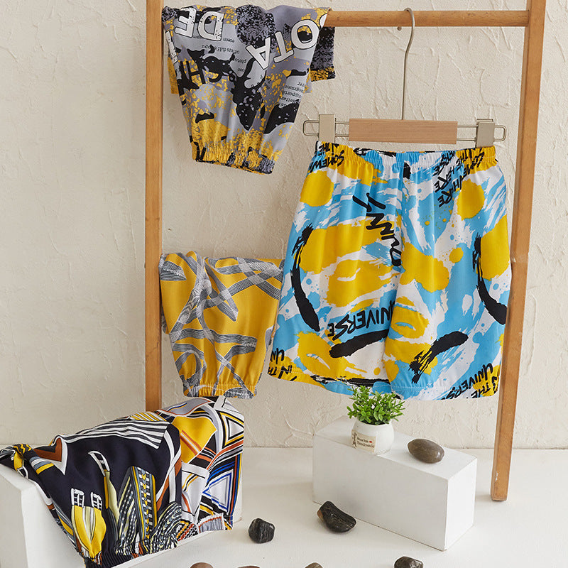 Children Kids Baby Fashion Girls Boys Casual Basic Print Beach Shorts