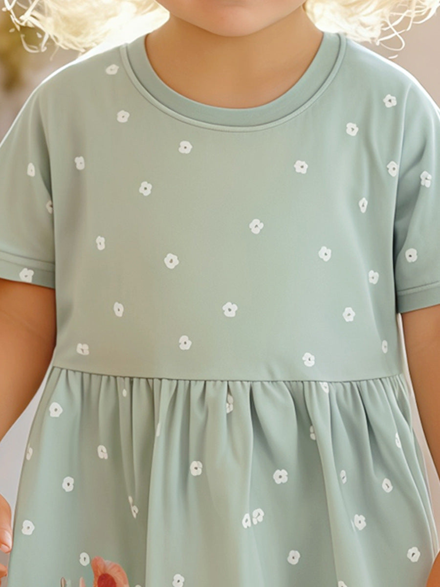 Kids Toddler Girls Casual Cute Short Sleeve Dress
