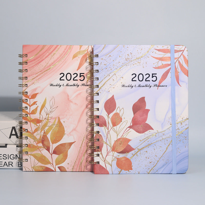 2025 Flowers English Plan Coil Notebook