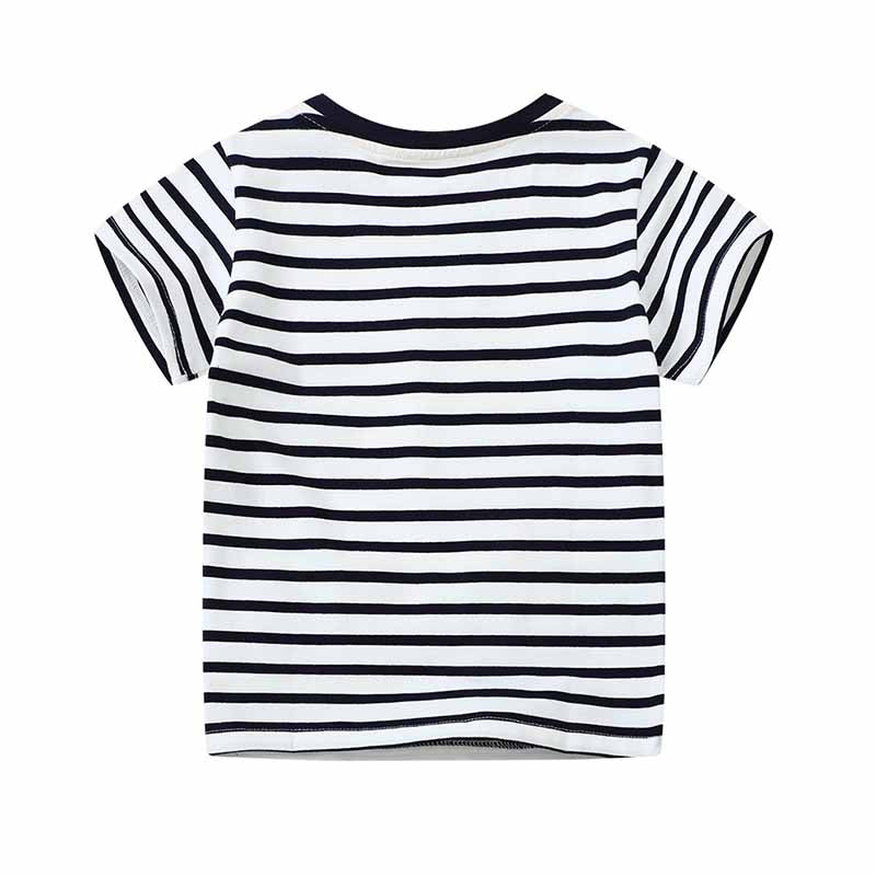 Kids Toddler Boys Casual Cute Car Stripe Short Sleeve T-Shirt