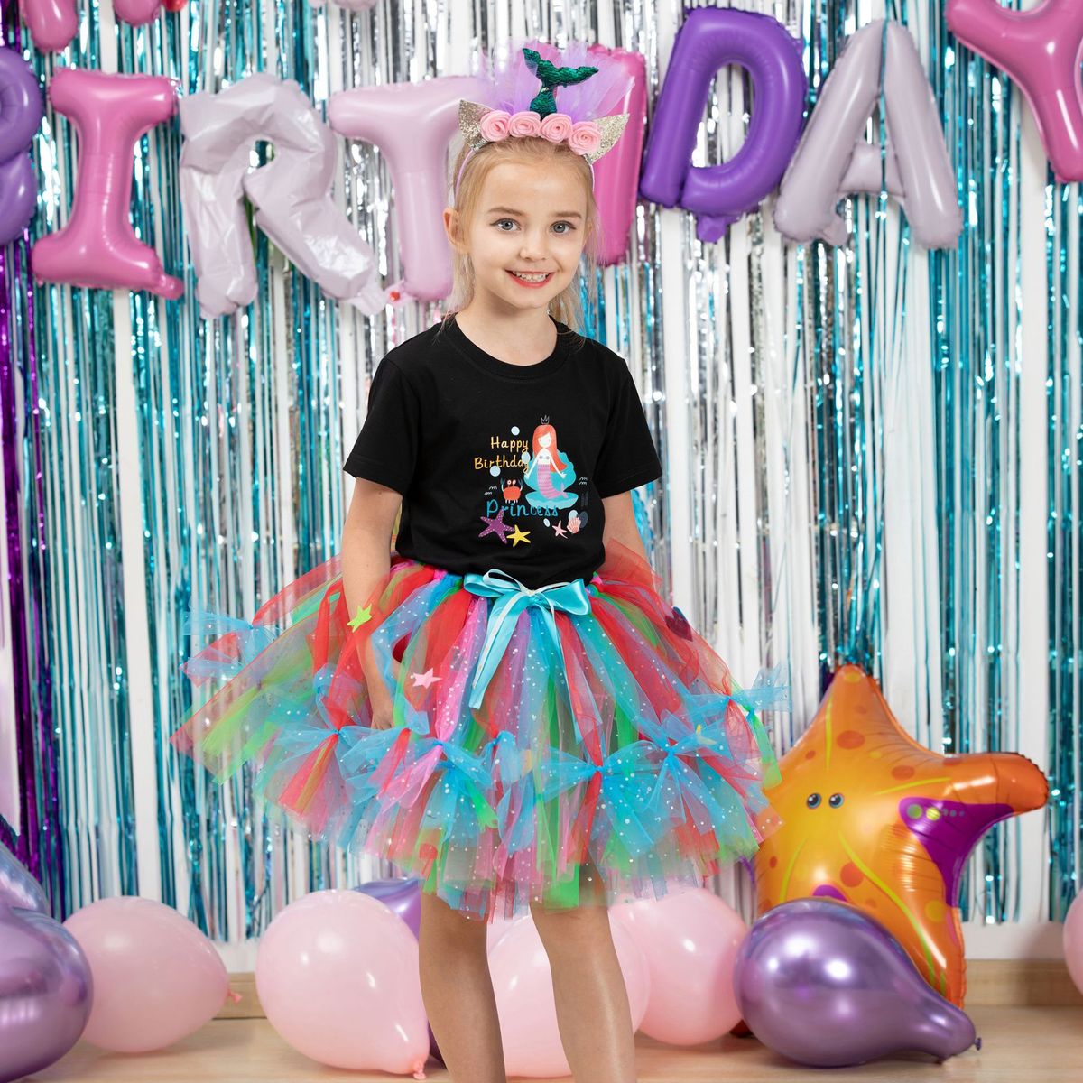 Sequin Mesh Handmade Tie Strip Toddler Girls Tutu Skirt