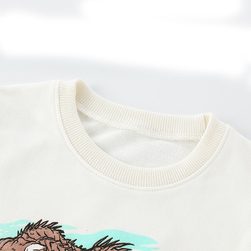 Children Kids Teen Fashion Boys Casual Long Sleeve Cartoon Dinosaurs Print T-Shirt Top