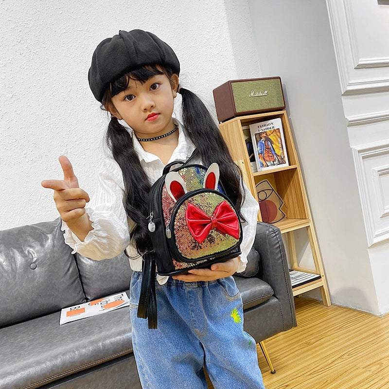Kids Casual Cute Bow Sequins Backpacks Bag