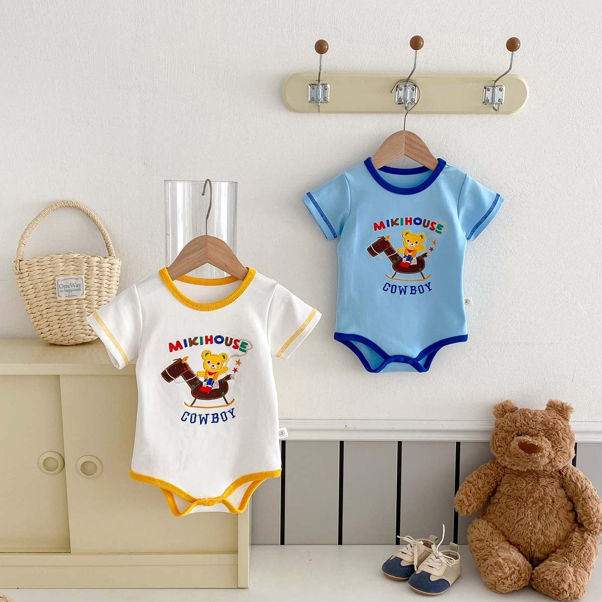 Kids Baby Boys Girls Casual Cute Cartoon Print Short Sleeve Romper