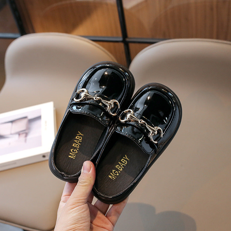 Kids Girls Fashion Casual Cute Flat Sling Back PU Slippers