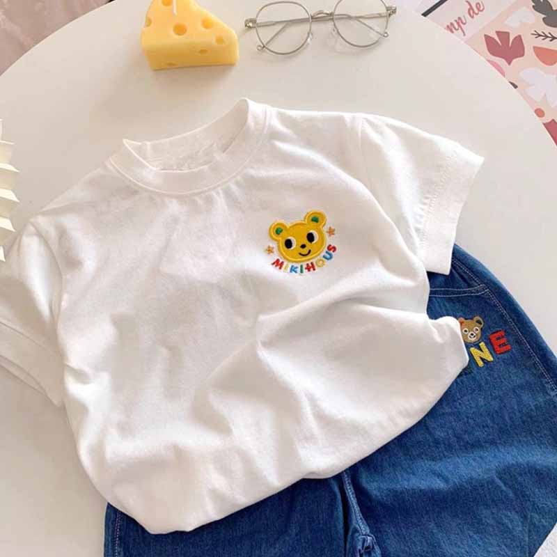 Kids Toddler Boys Casual Cute Cartoon Animal Letter Print Short Sleeve T-Shirt