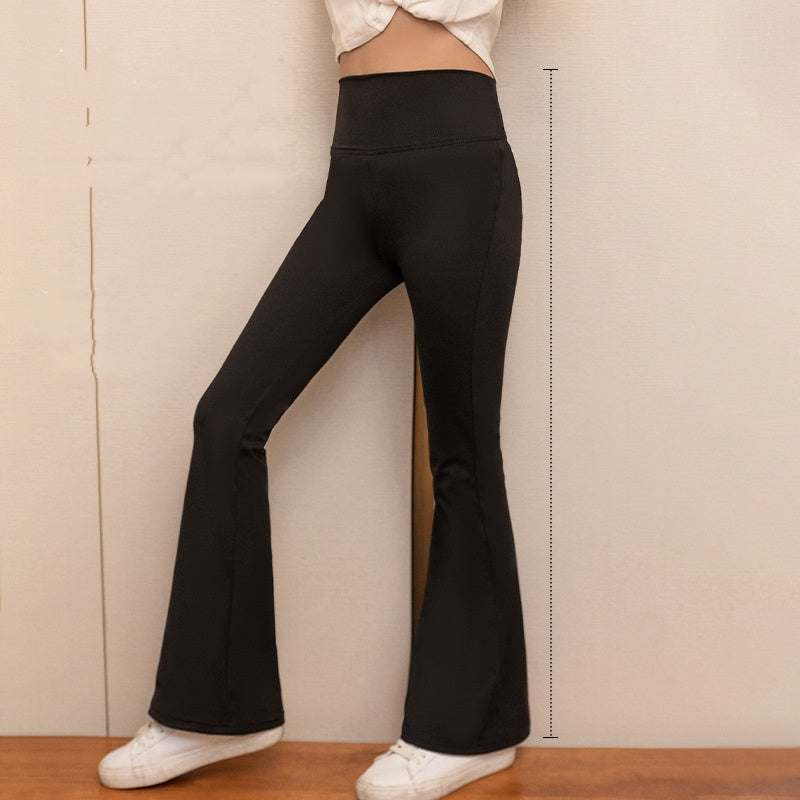 Girls High Waist Slim-Fit Yoga Flare Pants