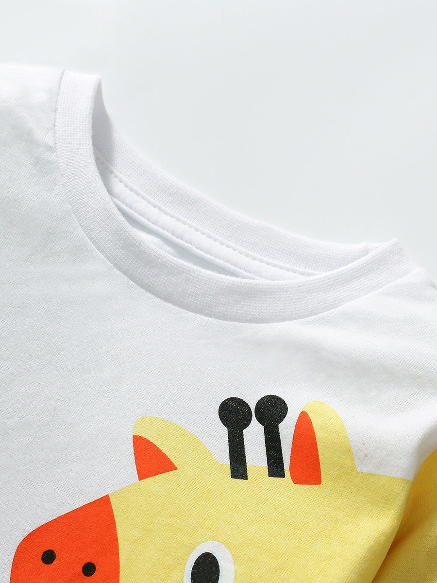 Kids Toddler Boys Casual Cartoon Short Sleeve T-Shirt