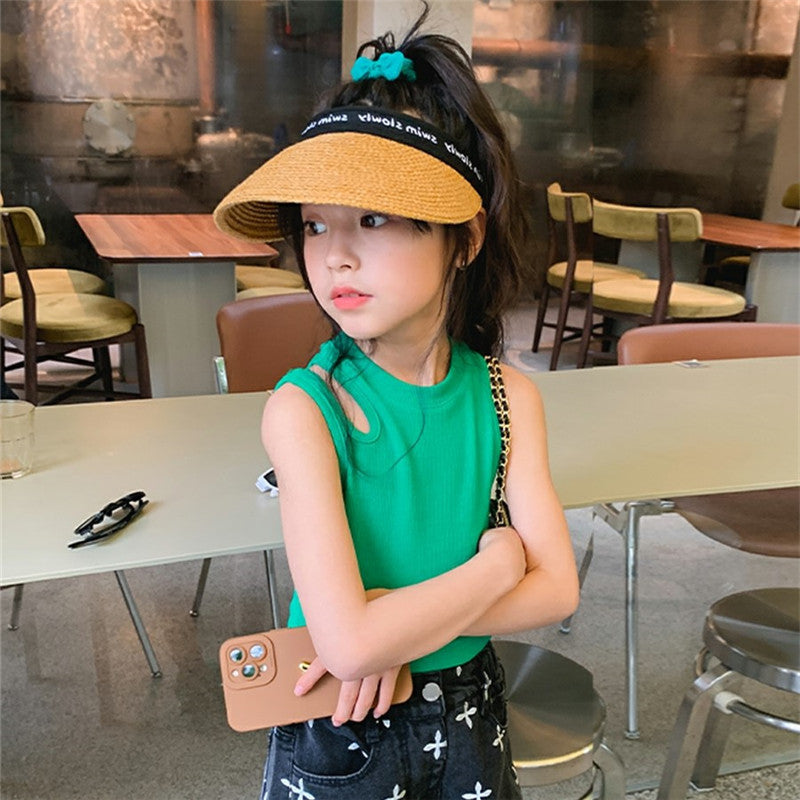Toddler Girls Summer Irregular Shoulder Tank Top