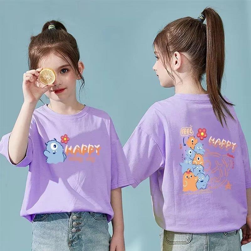 Kids Toddler Big Girls Casual Cute Cartoon Alphabet Print Long Sleeve T-Shirt