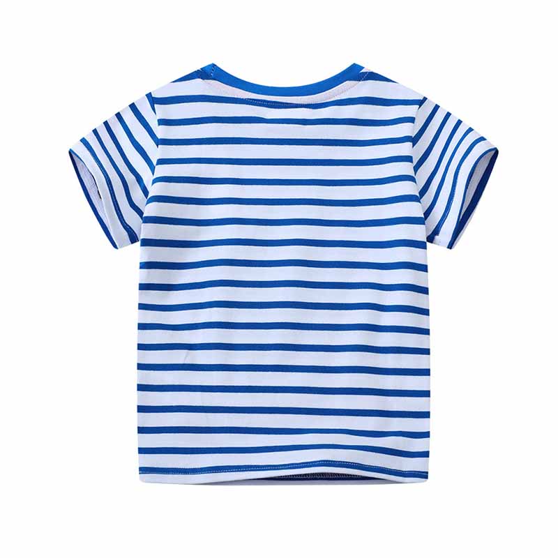 Kids Toddler Boys Casual Cute Car Stripe Short Sleeve T-Shirt