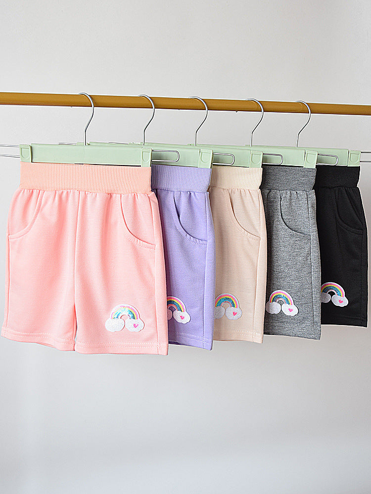 Children Kids Baby Fashion Girls Casual Basic Sports Rainbow Shorts