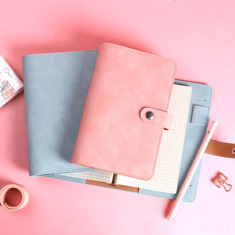 A6 Loose-Leaf Detachable Buckle Simple Hand Account Soft Leather Notebook
