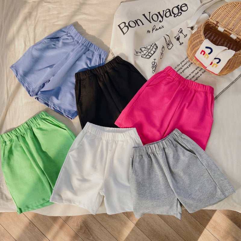 Children Kids Baby Fashion Girls Boys Casual Basic Solid Color Shorts