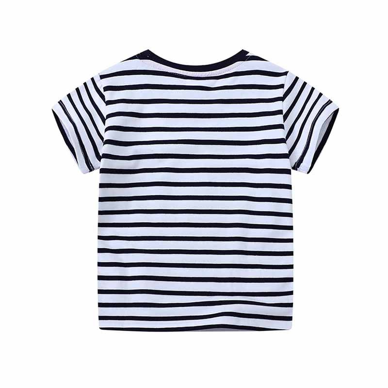 Kids Toddler Boys Casual Cute Car Stripe Short Sleeve T-Shirt