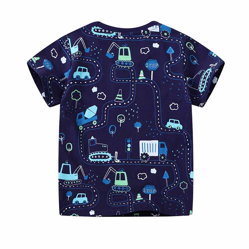 Kids Toddler Boys Casual Cute Car Print Short Sleeve T-Shirt