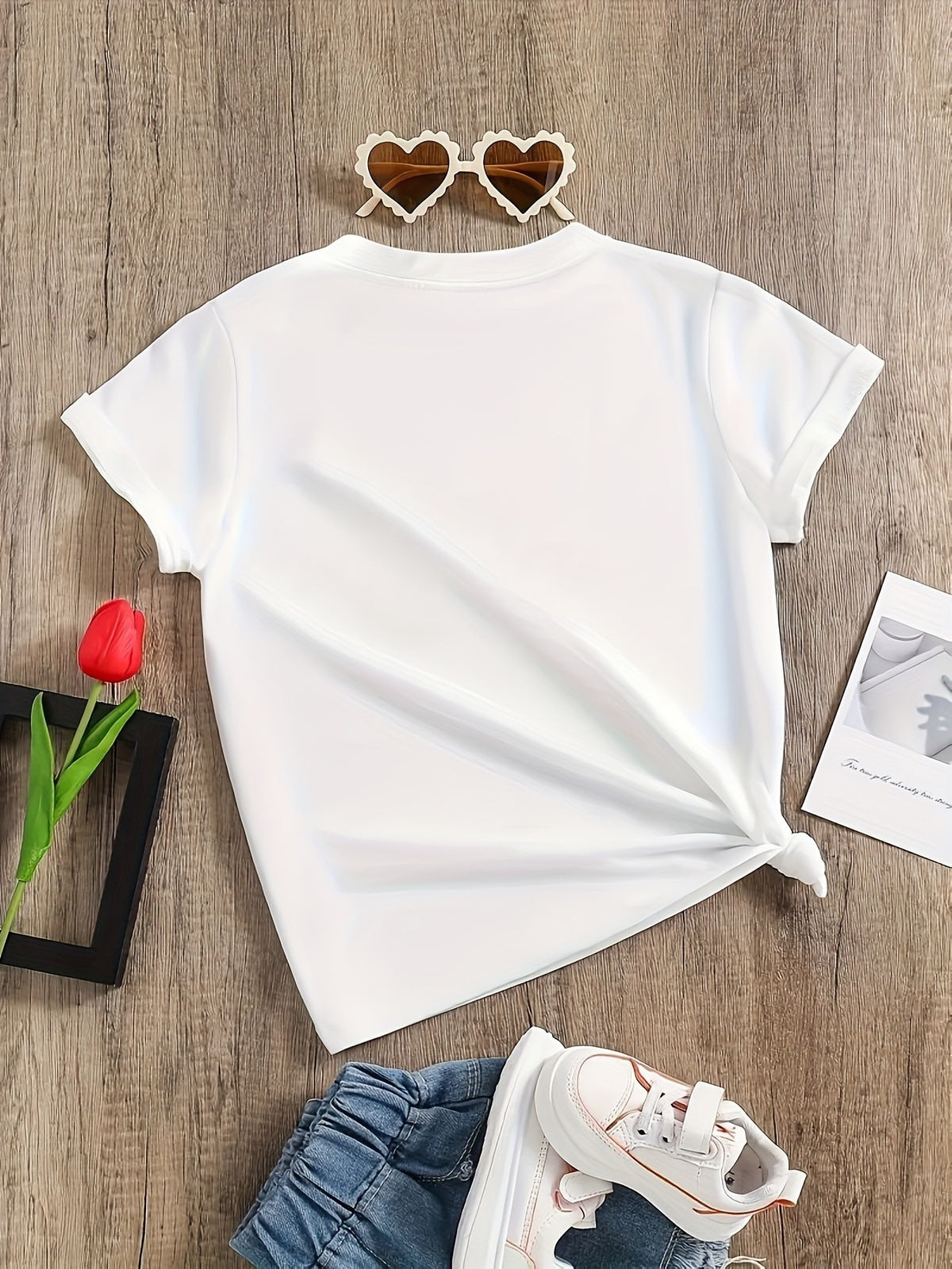 Kids Toddler Girls Casual Butterfly Print Short Sleeve T-Shirt