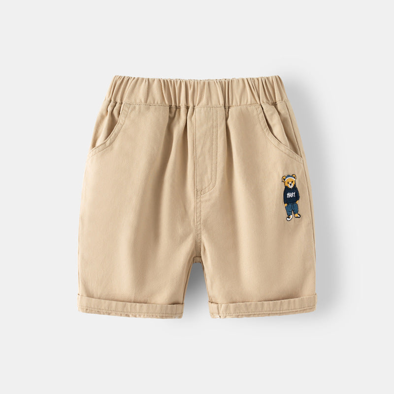Kids Toddler Boys Fashion Casual Embroidery Cartoon Bear Shorts