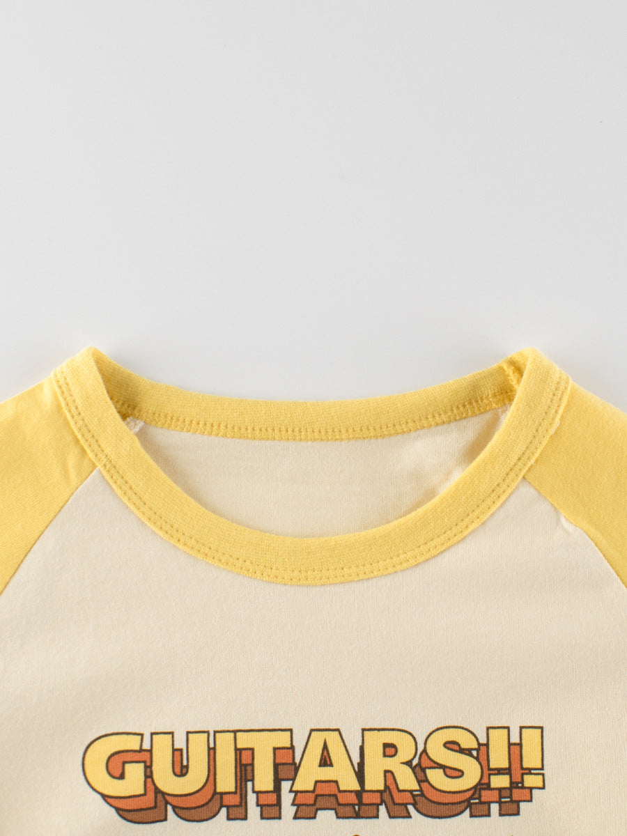 Kids Toddler Boys Girls Casual Cute Alphabet Cartoon Print Long Sleeve Round Neck T-Shirt