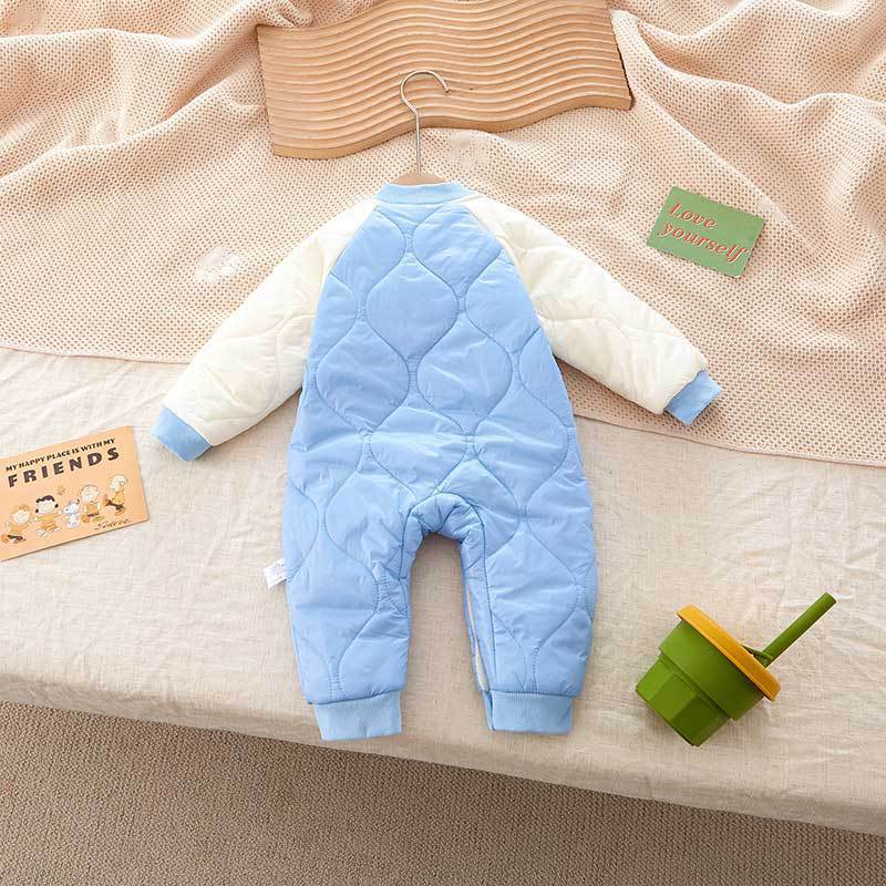 Kids Baby Boys Autumn Winter Casual Cute Dinosaur Fleeces Long Sleeve Romper