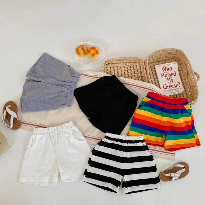 Children Kids Baby Fashion Boys Girls Casual Basic Stripe Print Shorts