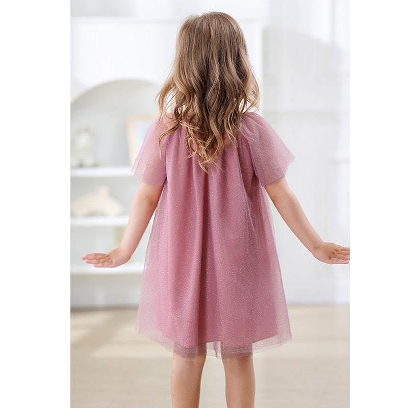 Toddler Girls Summer Mesh Star Cute Dress