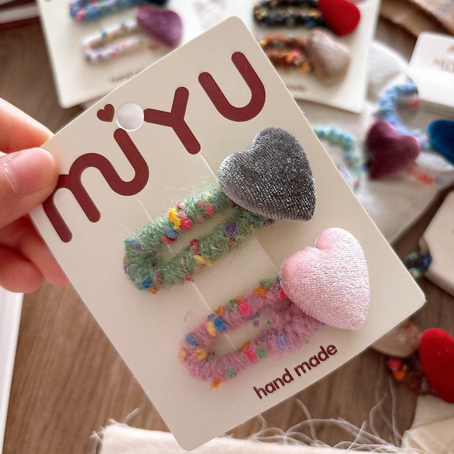 Kids Girls Sweet Cute Heart Hairpin