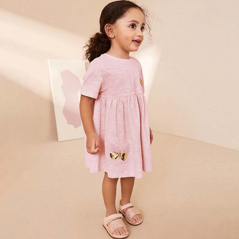 Kids Toddler Girls Casual Cute Butterfly Short Sleeve Dress