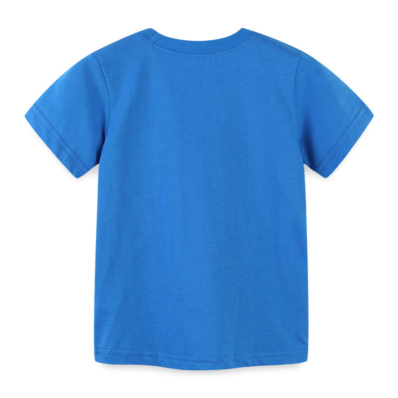 Kids Toddler Boys Casual Cartoon Print Short Sleeve Round Neck T-Shirt