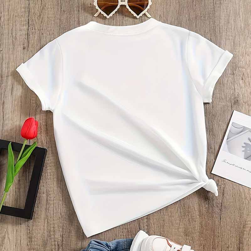 Kids Toddler Girls Casual Cartoon Print Short Sleeve T-Shirt