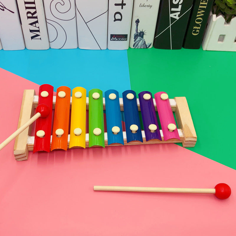 Baby Early Education Intelligence Color Octave Wooden Hand-knocking Toy