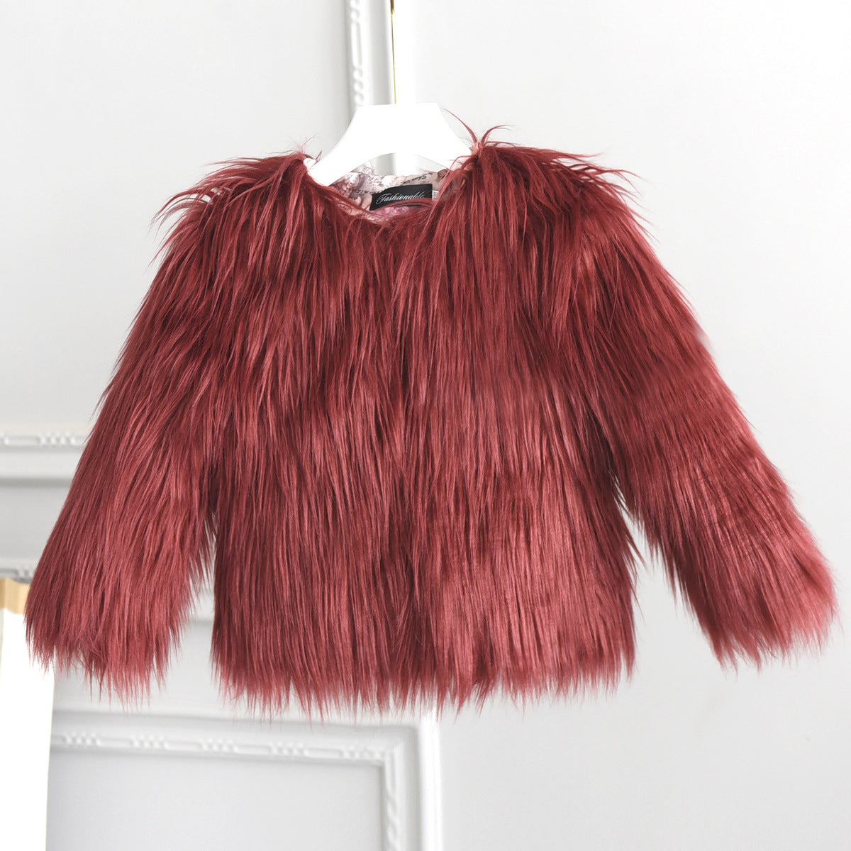 Winter Kids Toddler Girls Faux Fur Plush Solid Coat