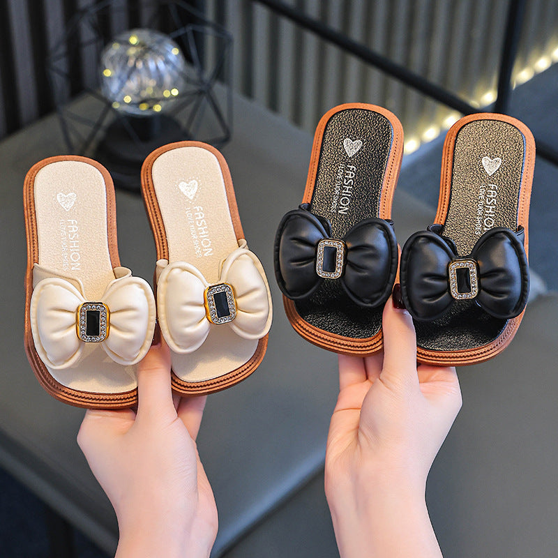 Girls Fashion Bow Slippers