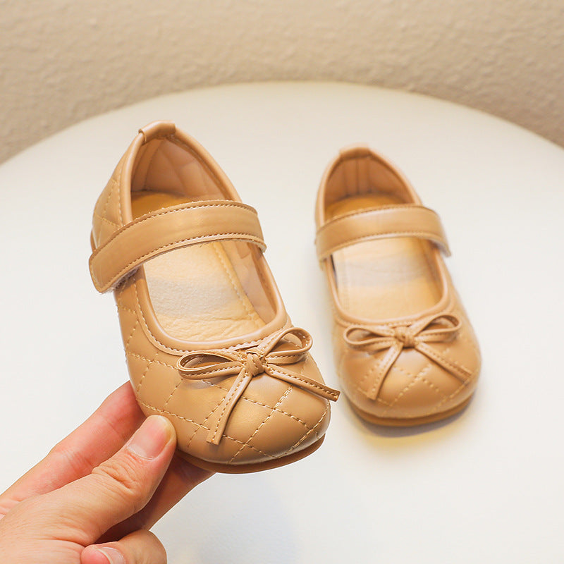 Children Kids Toddlers Girls Bow Leather Princess Shoes