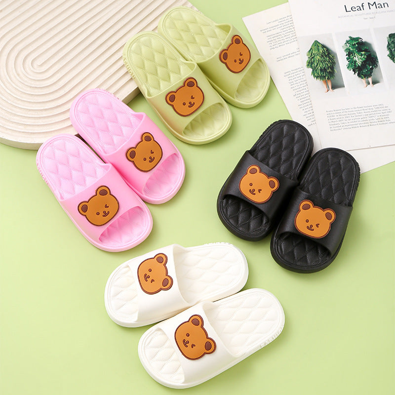 Children Kids Baby Fashion Girls Boys Casual Cartoon Cute Bear Rabbit Home Non-Slip Slippers Shoes