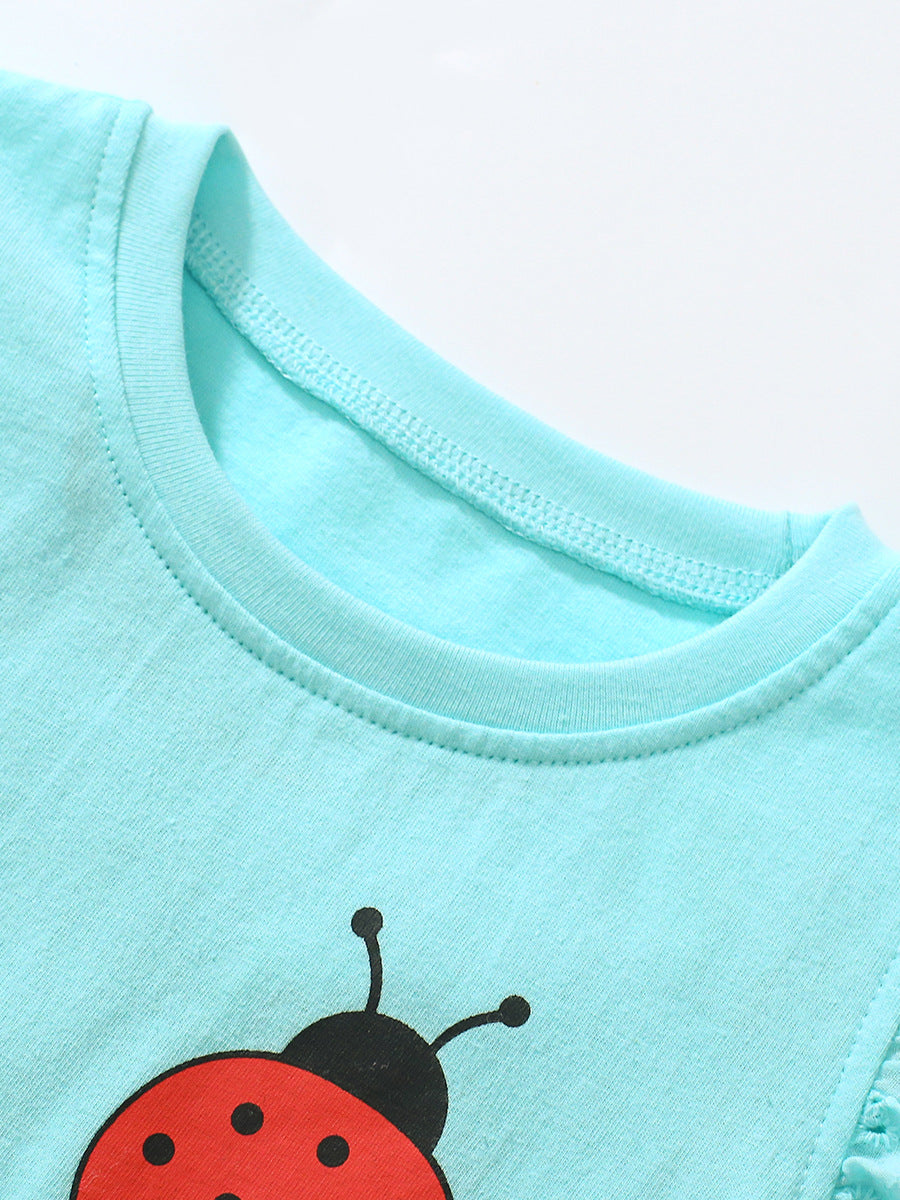Kids Toddler Girls Casual Cute Short Sleeve T-Shirt
