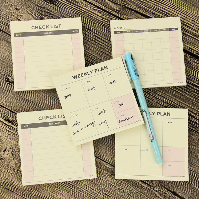 1 Pc Cute Kawaii Weekly Monthly Work Planner Book Diary Memo Pad Stationery Supplies