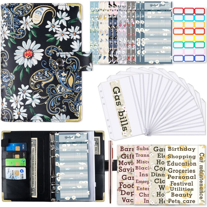 A6 Zipper Bag Color Printing Binder PU Leather Handbook Notebook
