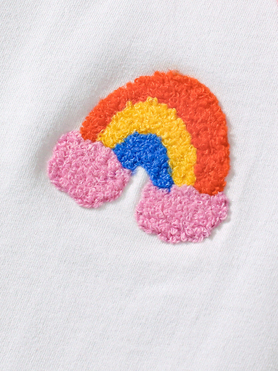 Kids Toddler Girls Casual Rainbow Short Sleeve T-Shirt Shorts Sets