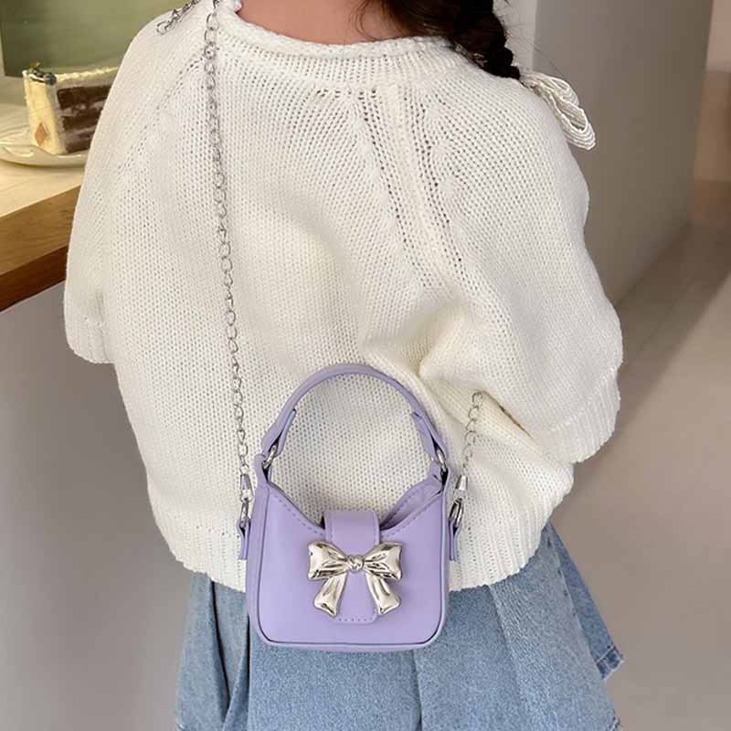 Kids Casual Cute Bow Chain Crossbody Bag