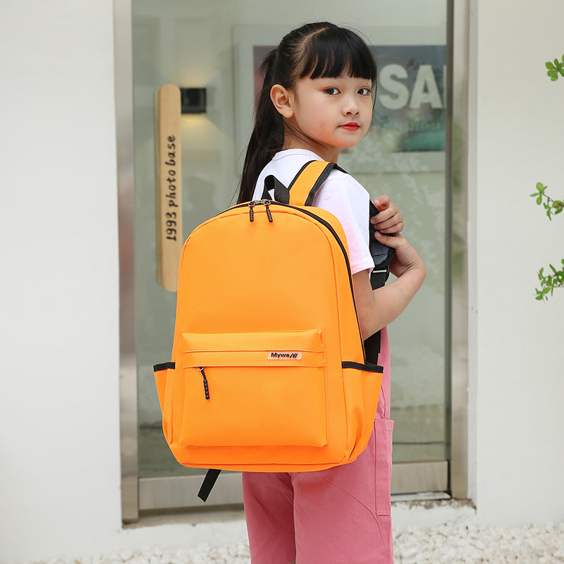 Children Fashion Girls Boys Color Matching Nylon Backpack School Bag