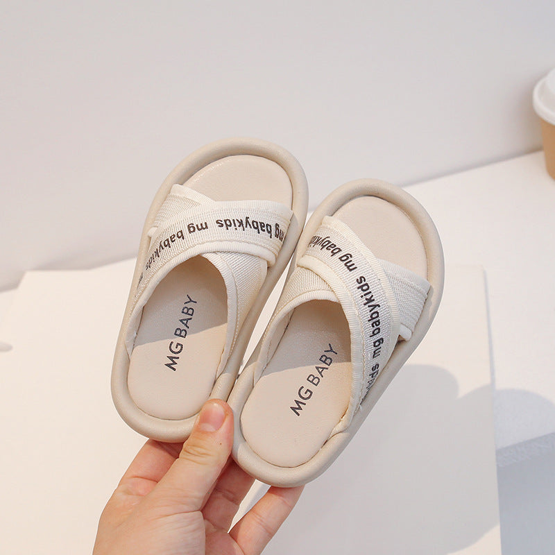 Children Kids Baby Fashion Girls Boys Soft Bottom Cross Beach Casual Slippers Shoes