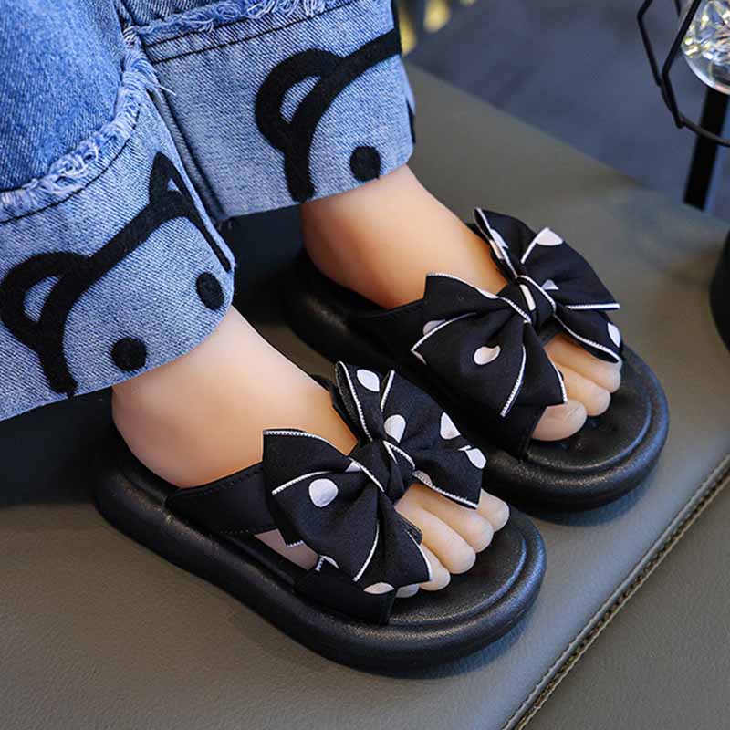 Kids Unisex Casual Cute Bow Thick-Soled Slippers