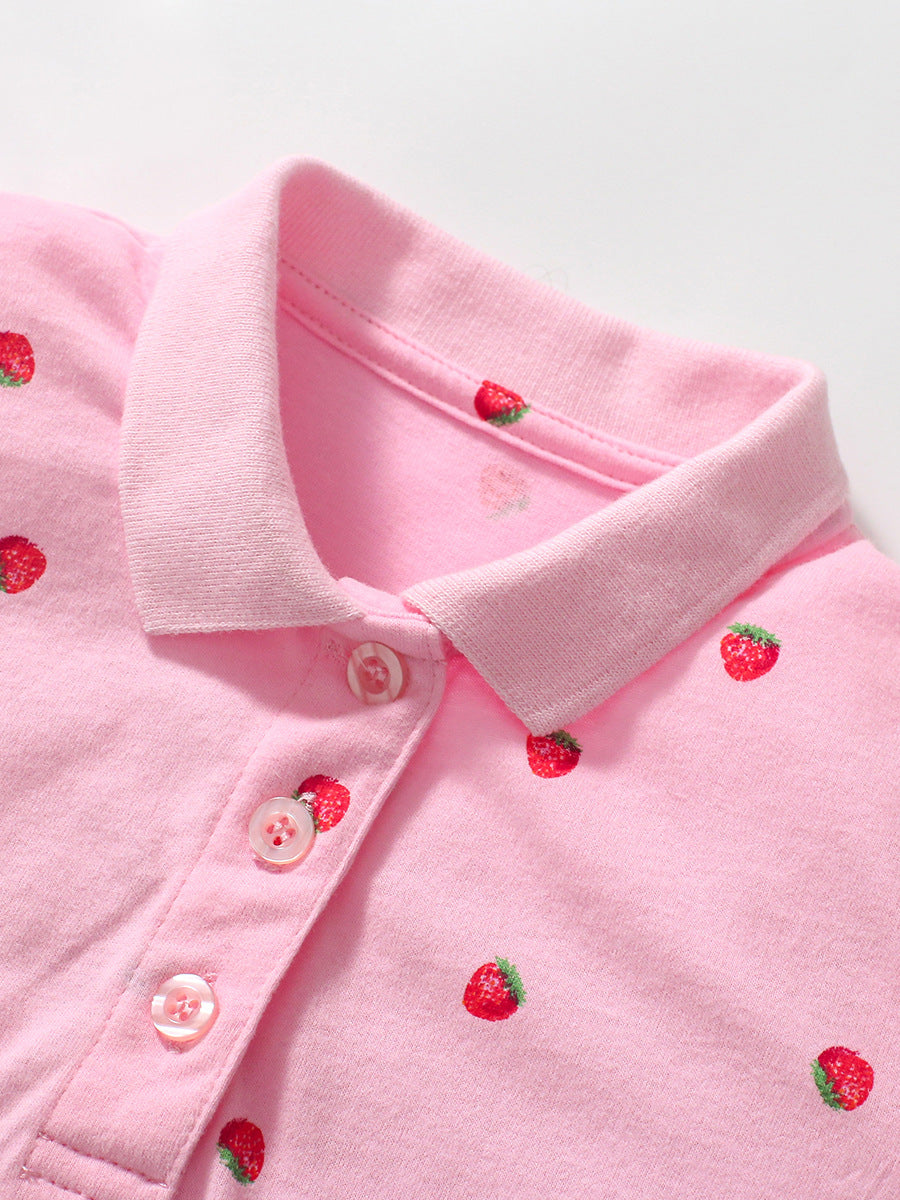 Kids Toddler Girls Casual Cute Short Sleeve Lapel POLO Shirt