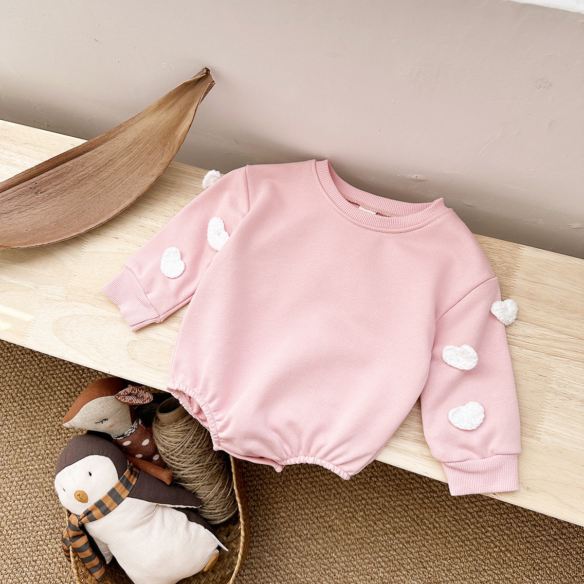 Newborn Infant Baby Stereo Clouds Floral One-Piece Rompers