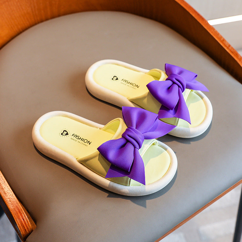 Children Kids Baby Fashion Girls Cute Bow Slippers Shes