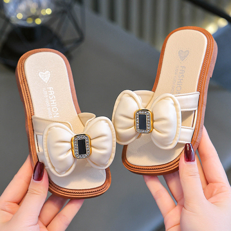 Girls Fashion Bow Slippers